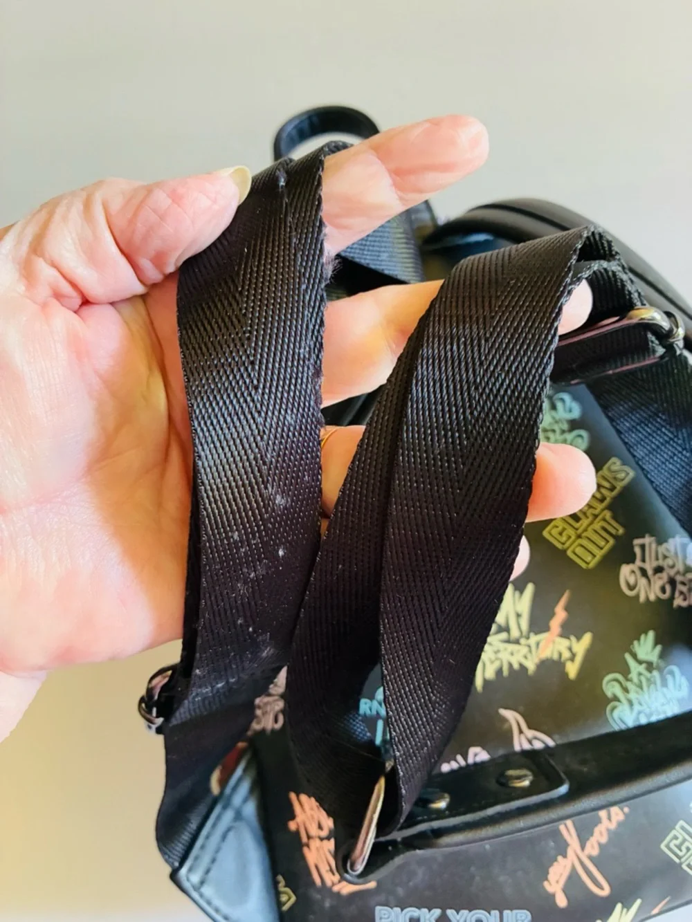 Disney Loungefly Villains Graphic Black Mini Backpack Hard Tag! EUC